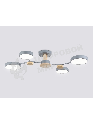 Светильник Ambrella light FL4859/4 GR/WD серый/дерево 60W 3000-6000K 700*400*120 (без ПДУ)