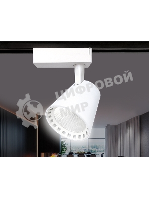 Трековый однофазный светодиодный светильник Ambrella light GL5975 WH белый LED 24W 4200K 24°