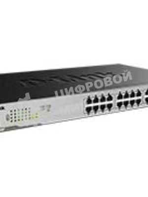 Коммутатор неуправляемый D-Link DGS-1026MP/A1A с 24 портами 10/100/1000Base-T, 2 комбо-портами 100/1000Base-T/SFP и функцией энергосбережения (24 порта с поддержкой PoE 802.3af/at (30 Вт))