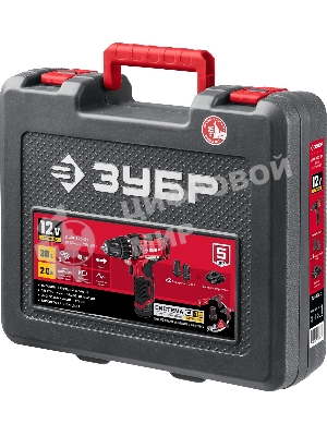 Дрель-шуруповерт Зубр ДШЛ-125-22, 12 В, 2 Ач, 30 Нм, щеточный