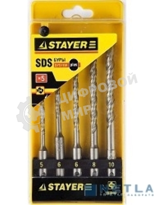 Набор буров STAYER PROFI 2930-H5 по бетону, хвостовик 