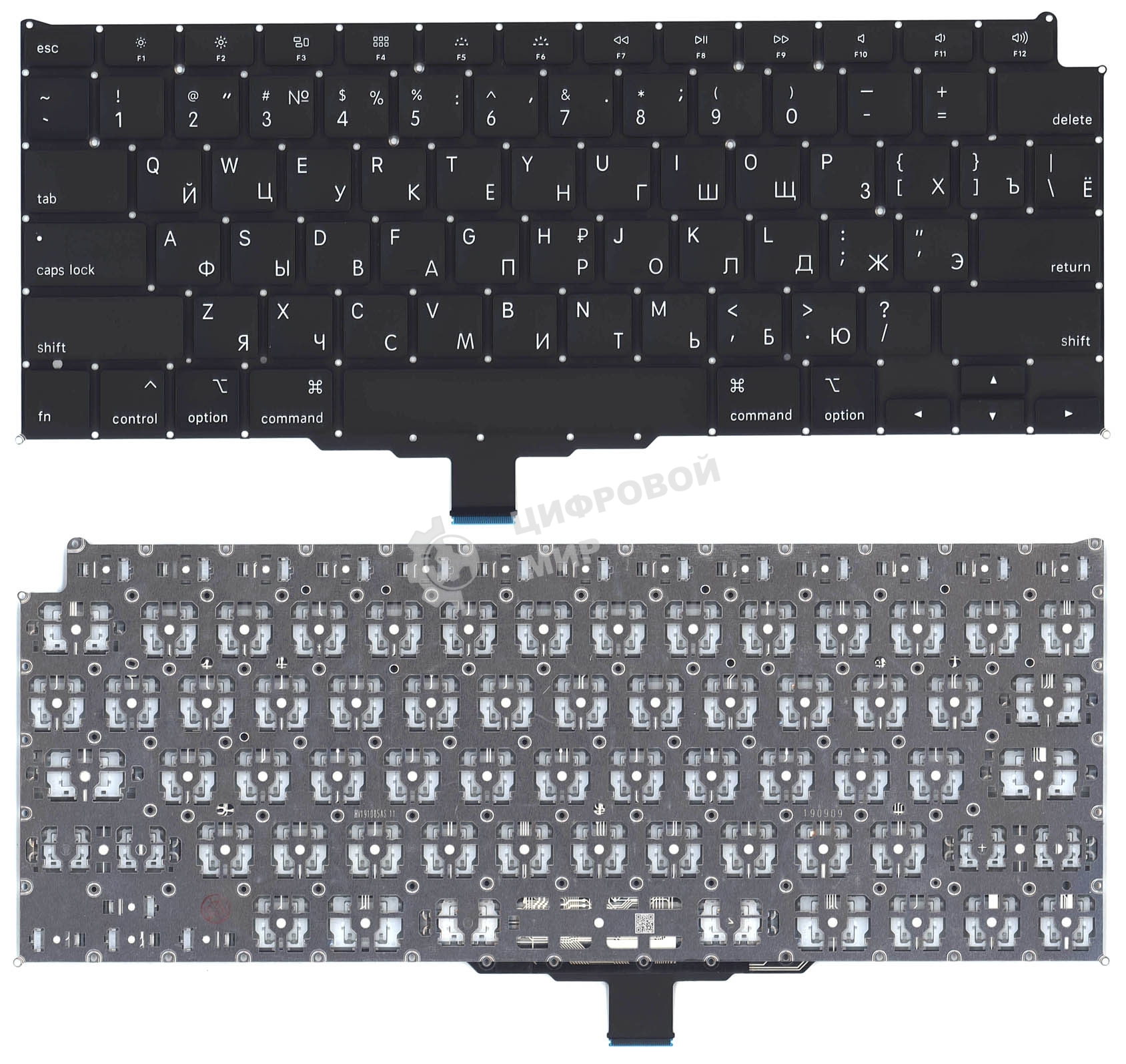 Клавиатура для ноутбука Apple MacBook Air 13 Retina A2179 Early 2020 прямой Enter черная