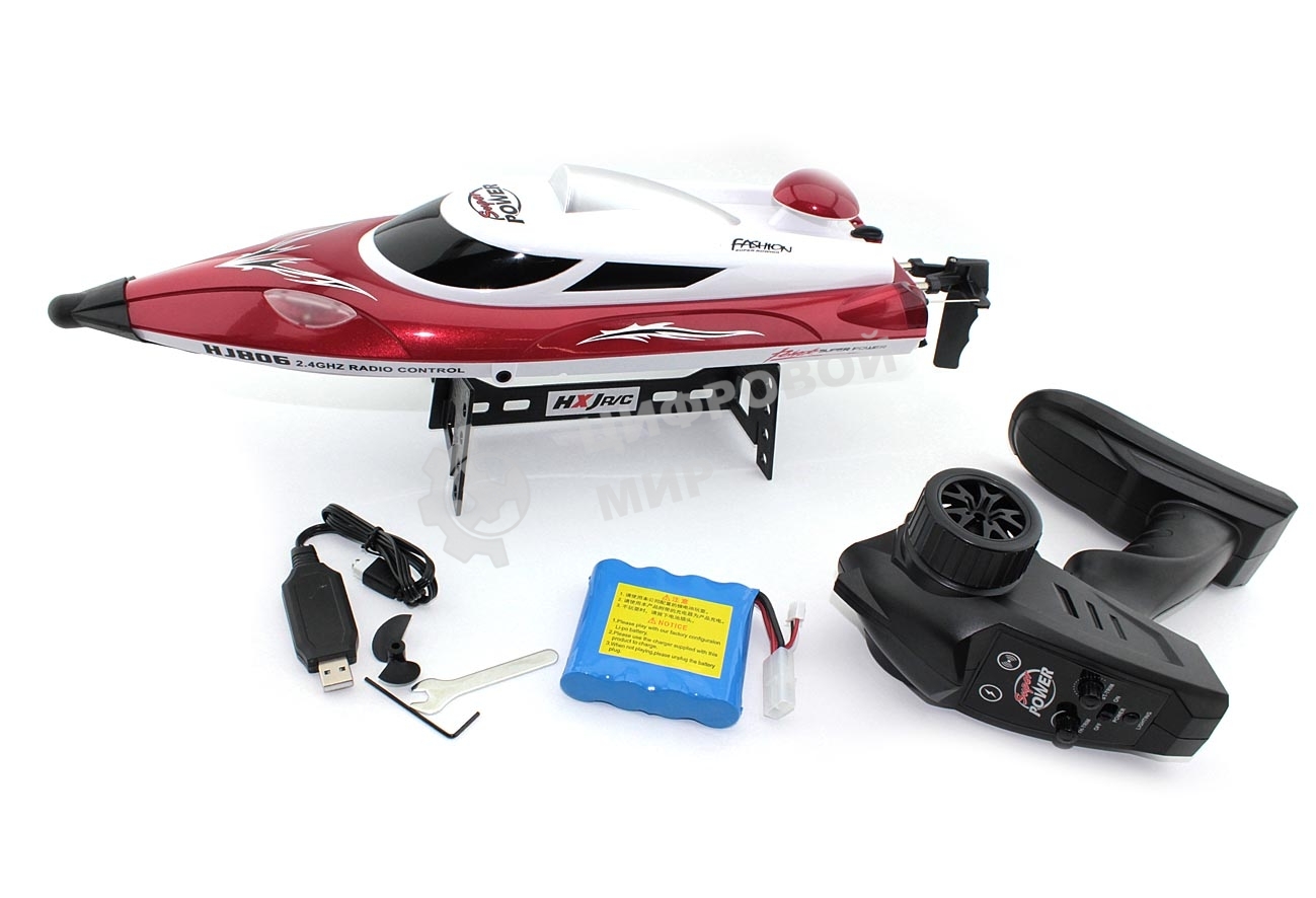 Скоростная лодка VBparts HJ806B, красный