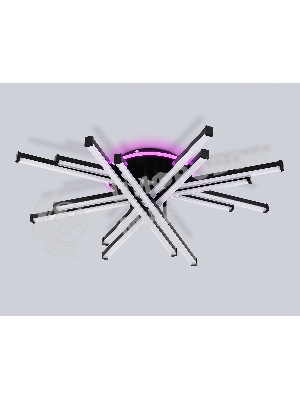 Потолочный светодиодный светильник Ambrella light FL6276 BK 119W черный 3000K-6400K+RGB 800*800*165 (ПДУ ИК)
