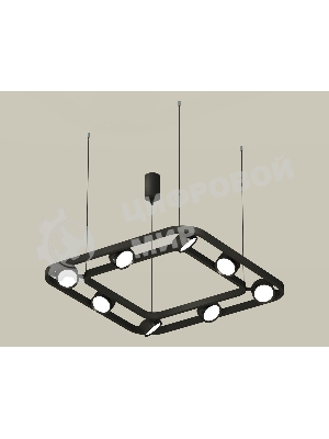 Светильник Ambrella light XB9182100/8 SBK/PBK черный песок/черный полированный GX53 (C9182, N8113)