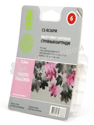 Картридж струйный Cactus CS-BCI6PM пурпурный (12ml) для Canon S800/S820/S900/S9000/i905D/i950S/i960x