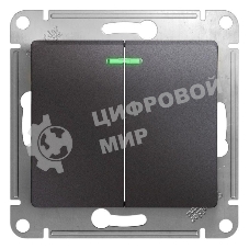 Механизм выключателя 2-кл. СП Glossa сх.5а 10А IP20 10AX с индик. графит SchE GSL001353