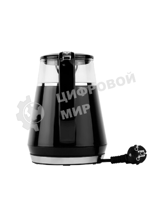 Чайник Centek CT-0019, 1100 Вт, стекло, черный и серебристый