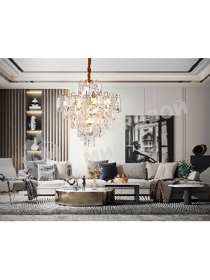 Светильник Ambrella light TR5233/12 SGD/CL/FR золото/прозрачный/белый матовый E27*12 max 40W D600*610