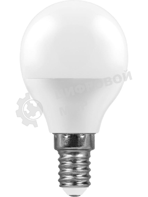 Лампа светодиодная Feron LB-95 7W 230V E14 2700K G45