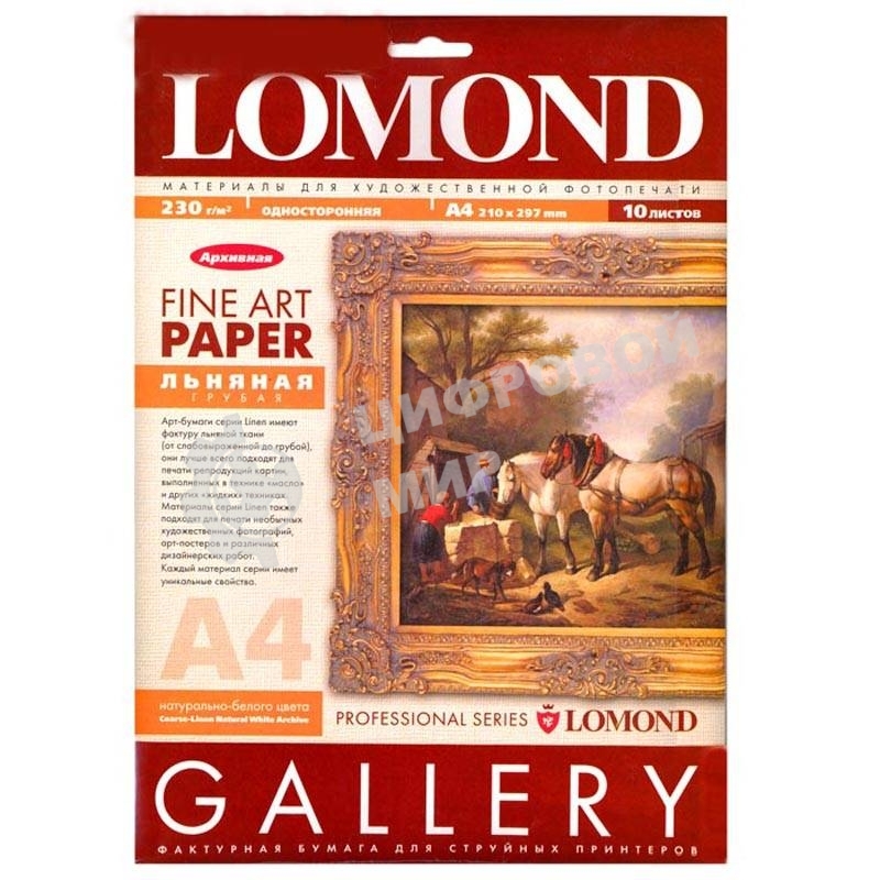 Холст Lomond Pigm Canvas P А4 10л 