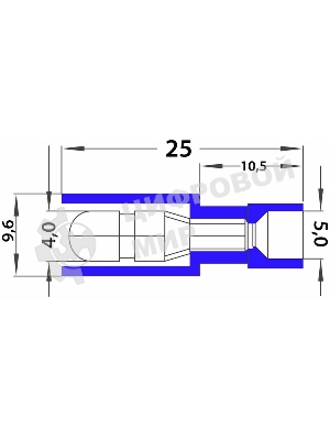 Разъем штекерный полностью изолированный Rexant штекер 4 мм 1.5-2.5 мм² (РШПи-п 2.5-4/РШИп 2-5-4) синий