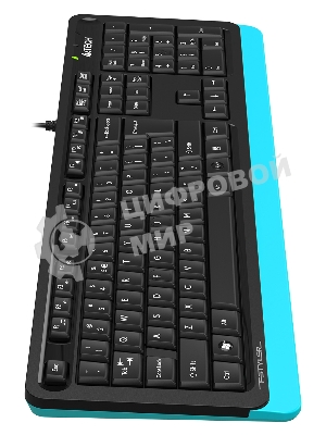 Клавиатура проводная A4Tech Fstyler FKS10, USB, черный/синий