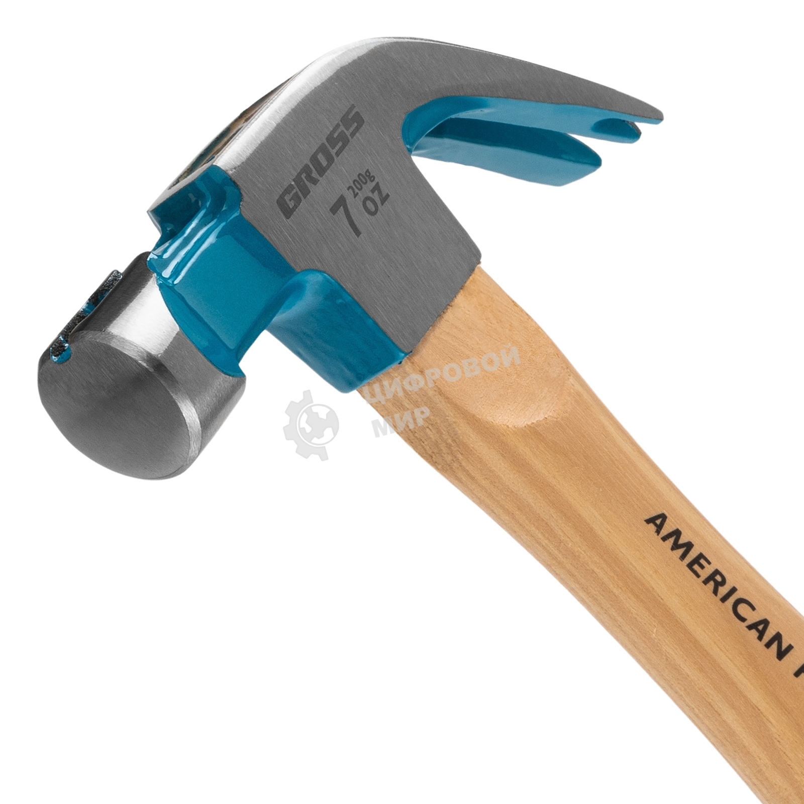 Молоток-гвоздодер Gross AMERICAN HICKORY 10414 200 г, угол 45 магнит обрезиненная рукоятка