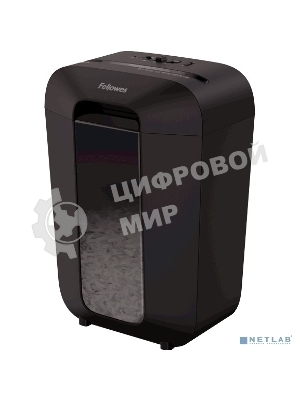 Шредер Fellowes PowerShred LX70 черный (секр.P-4)/перекрестный/11лист./18лтр./скрепки/скобы/пл.карты