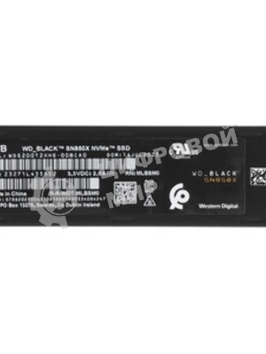 Накопитель SSD WD 2Tb Black SN850X, M.2(22x80мм), NVMe, PCIe 4.0 x4, 3D TLC, R/W 7300/6600Mb/s, IOPs 1 200 000/1 100 000, TbW 1200, DWPD 0.3, with Heat Spreader (12 мес.)