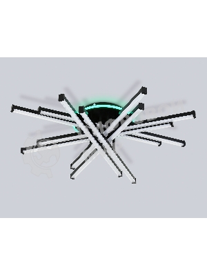 Потолочный светодиодный светильник Ambrella light FL6276 BK 119W черный 3000K-6400K+RGB 800*800*165 (ПДУ ИК)