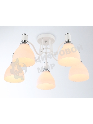 Светильник Ambrella light TR303305/5 WH/CH/FR белый/хром/белый матовый E27*5 max 60W D600*270
