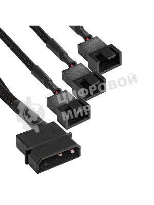 Разветвитель питания для корпусных вентиляторов ExeGate EX-CC-PSU-3xF-0.3 (Molex/3x3/4pin, все разъемы имеют 2 контакта, 0,3м)