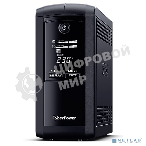 Источник бесперебойного питания UPS CyberPower VP1000EILCD Line-Interactive 1000VA/550W USB/RS-232/RJ11/45 (6 IEC С13)