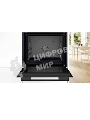 Духовой шкаф электрический Bosch HJG852YT0T Serie 6, 60 см, 66 л, черный матовый,сенсорное управление, 8 режимов+AutoPilot 30(30 автоматических программ), LCD-дисплей, галогенное освещение, самоочистка EcoClean,Soft Open and Soft Close door,телескопические направляющие на 2 уровнях