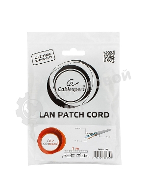 Патч-корд UTP Cablexpert PP6U-1M cat.6, 1м, литой, многожильный, серый