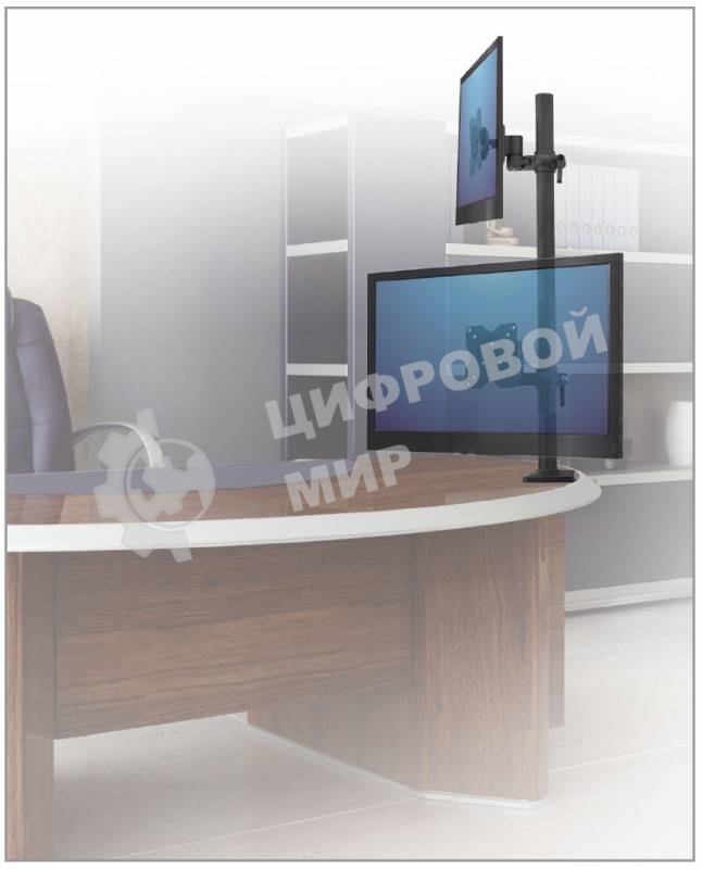 Настольное наклонно-поворотное крепление Kromax OFFICE-5, для 2-х LCD мониторов 13