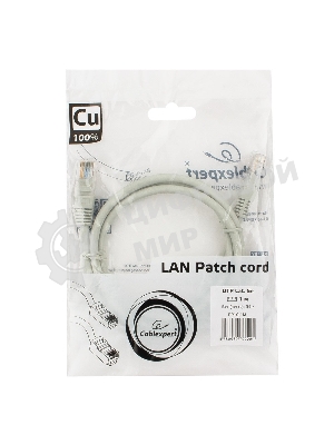 Патч-корд медный UTP Cablexpert PP10-1M cat.5e, 1м, литой, многожильный, серый