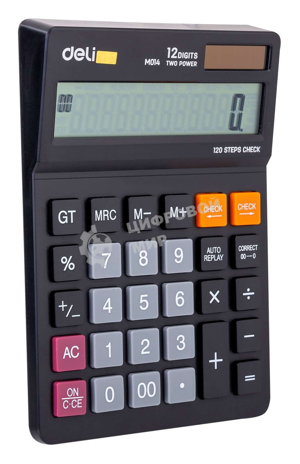 Калькулятор настольный Deli EM01420 черный 12-разр.