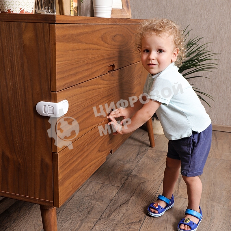 Внешний замок блокиратор для выдвижных ящиков скругленный 1 шт.