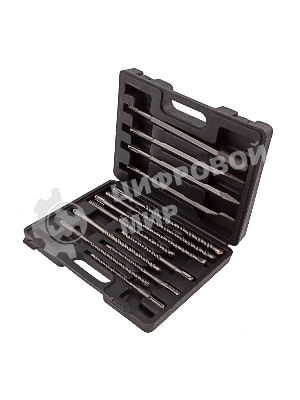 Набор буров Matrix по бетону, 6-8-10х160, 8-10-12х210, 10-12-14х260 мм, зубила 4шт., в боксе