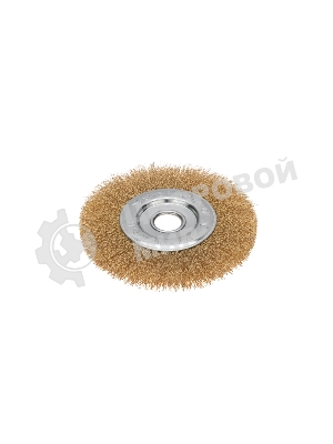 Щетка дисковая для УШМ Kranz витая латунированная проволока, 150мм, отв. 22,23мм