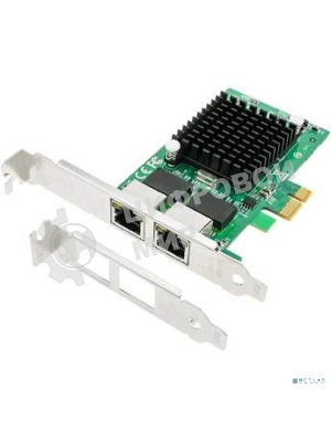 Сетевая карта ORIENT XWT-INT82L2PE PCI-Ex1 v1.0a 2xRJ45 Gigabit Ethernet, Intel 82571GB chipset, 1 Гбит/с, 2 планки крепления в комплекте (31282)