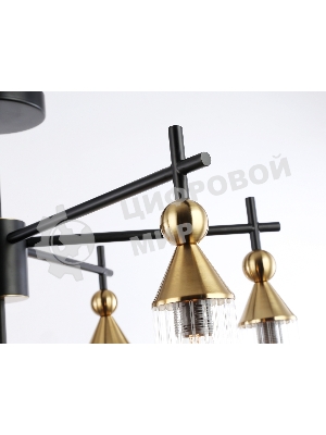 Люстра Ambrella light LH55257/7 BK/BS/CL черный/латунь/прозрачный E14*7 max 40W D640*520
