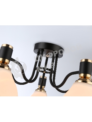 Светильник Ambrella light TR303307/5 BK/GD/FR черный/золото/белый матовый E27*5 max 60W D600*270