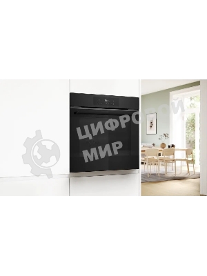 Духовой шкаф электрический Bosch HJG852YT0T Serie 6, 60 см, 66 л, черный матовый,сенсорное управление, 8 режимов+AutoPilot 30(30 автоматических программ), LCD-дисплей, галогенное освещение, самоочистка EcoClean,Soft Open and Soft Close door,телескопические направляющие на 2 уровнях