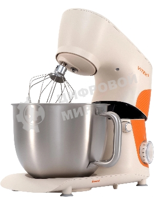 Миксер Vitek VT-PM0331 кремовый, стационарный, 1800 Вт, 5.5 л, 10 скоростей