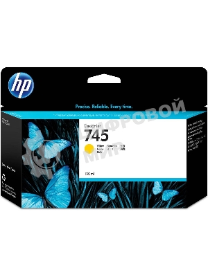 Картридж струйный HP 745 Желтый для HP DesignJet, 130мл