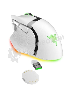 Мышь беспроводная/проводная Razer Basilisk V3 Pro 35K белый, 35000 dpi, радиоканал, Bluetooth, USB, кнопки - 11