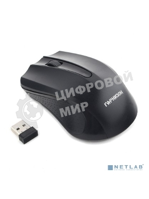 Мышь беспроводная Гарнизон GMW-430 черный, 1200 dpi, радиоканал, USB, кнопки - 3