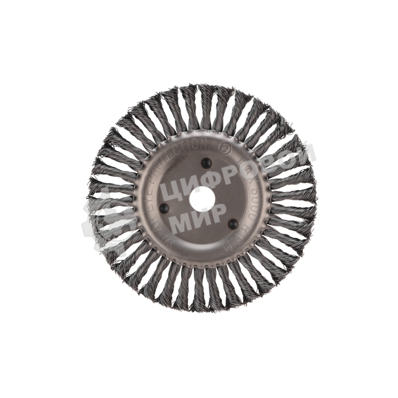 Щетка дисковая для УШМ Kranz крученая стальная проволока, 200мм, отв. 22,23мм