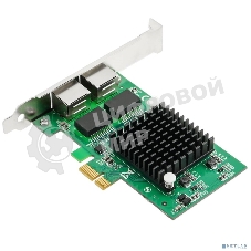 Сетевая карта ORIENT XWT-INT82L2PE PCI-Ex1 v1.0a 2xRJ45 Gigabit Ethernet, Intel 82571GB chipset, 1 Гбит/с, 2 планки крепления в комплекте (31282)