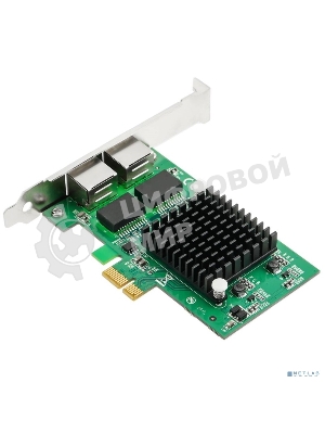 Сетевая карта ORIENT XWT-INT82L2PE PCI-Ex1 v1.0a 2xRJ45 Gigabit Ethernet, Intel 82571GB chipset, 1 Гбит/с, 2 планки крепления в комплекте (31282)