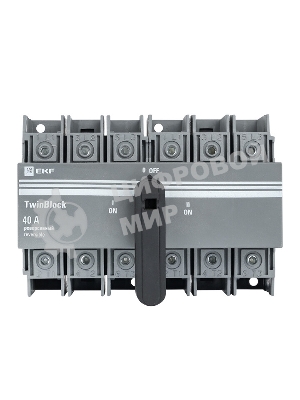 Рубильник 40A 3P реверсивный c рукояткой для прямой установки TwinBlock EKF tb-s-40-3p-rev EKF