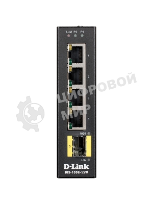 Коммутатор D-Link DIS-100G-5SW/A1A Промышленный неуправляемый коммутатор с 4 портами 10/100/1000Base-T, 1 портом 1000Base-X SFP, функцией энергосбереж