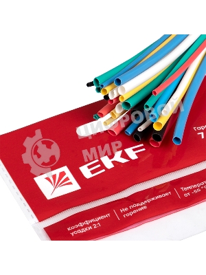 Набор трубок термоусадочных ТУТ 1/0.5; 1.5/0.75; 2/1; 2.5/1.25; 3/1.5 (6 цветов по 5шт 100мм) PROxima EKF tut-n-2-r