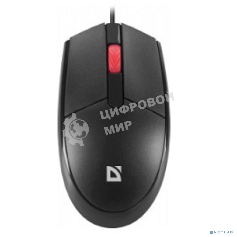 Мышь проводная Defender Delta MM-523 черный, 1000 dpi, USB, кнопки - 3