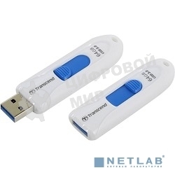 Флешка USB Transcend JetFlash 790 (TS64GJF790W), 64Gb, USB 3.0, R/W 70/25, белый/синий
