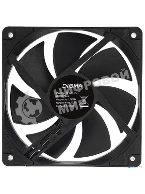 Вентилятор для корпуса Digma DFAN-120-7 черный, 120 мм, 1200 об/мин, 23 дБ, 4 pin