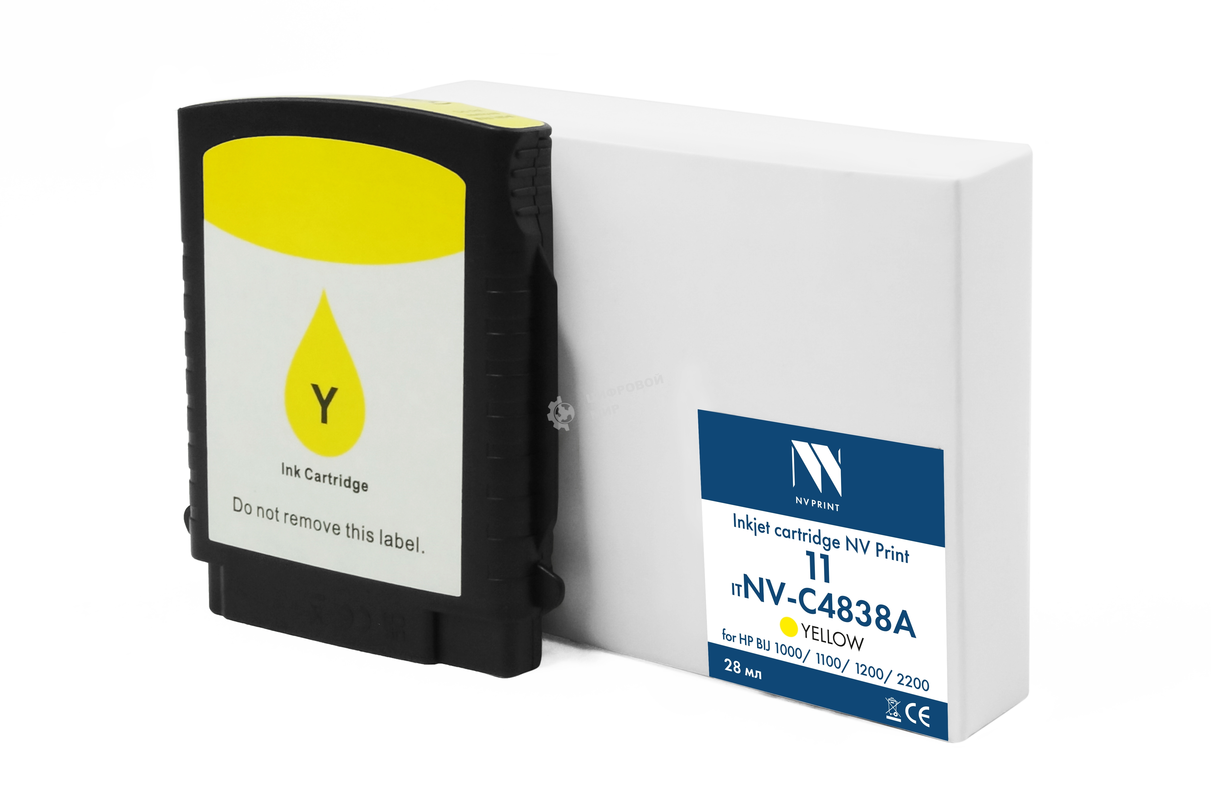 Картридж струйный NVPrint 11 (NV-C4838A) Yellow для HP BIJ 1000/1100/1200/2200 (28мл) совместимый